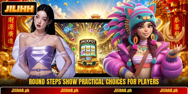 Round steps show practical choices for players Round steps show practical choices for players