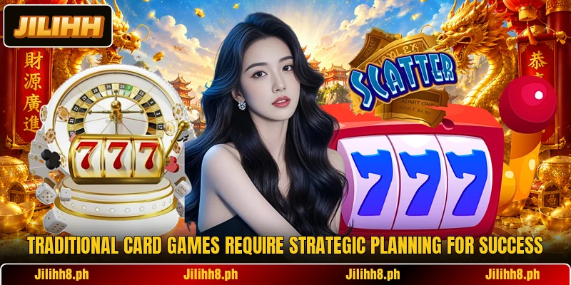 Traditional card games require strategic planning for success Traditional card games require strategic planning for success